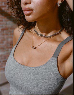 Aerie Fluted Hoop Necklace 2-Pack