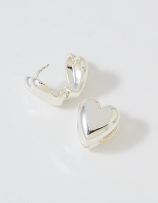 Aerie Bubble Heart Huggie Earrings