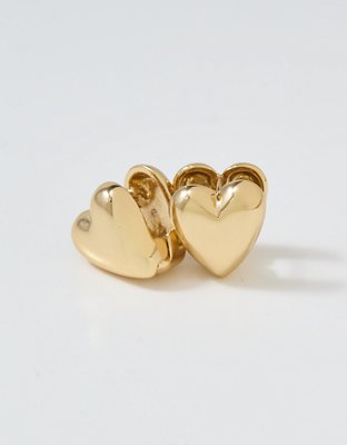 Женские серьги Aerie Bubble Heart Huggie, цвет: Золотой — фото 2