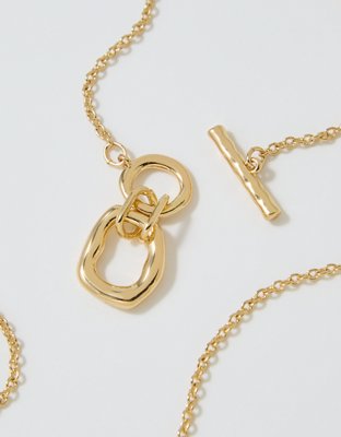 Aerie Organic Double Hoop Necklace