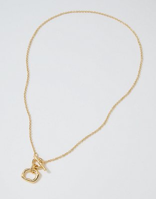 Aerie Organic Double Hoop Necklace