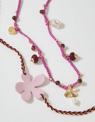Женские колье Aerie Layered Rope Bead 2-Pack, цвет: Фиолетовый — фото 2