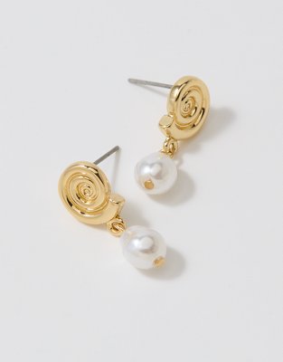 Aerie Swirl Pearl Earrings