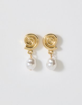 Aerie Swirl Pearl Earrings