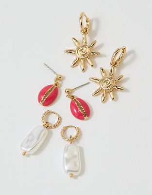 Женские серьги Aerie Beach Treasure 3-Pack, цвет: Золотой — фото 3
