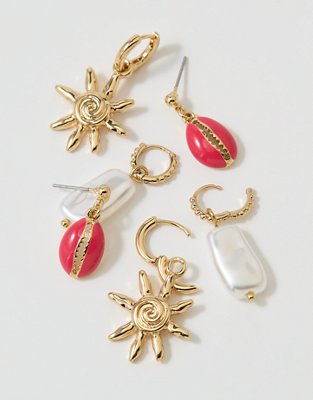 Женские серьги Aerie Beach Treasure 3-Pack, цвет: Золотой — фото 2