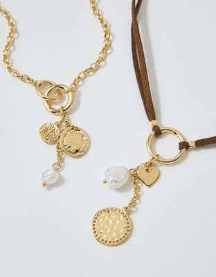 Aerie Suede Festival Charm Necklace Pack