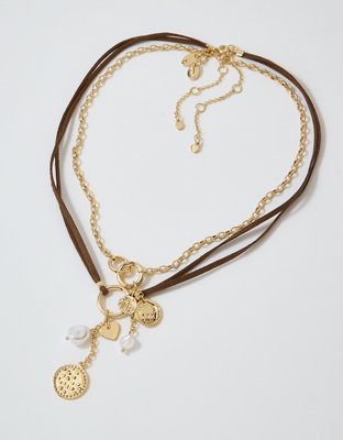 Aerie Suede Festival Charm Necklace Pack