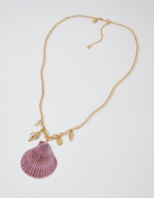 Aerie Long Shell Pendant Necklace