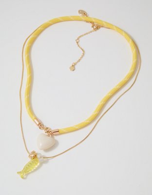 Aerie Chunky Heart Rope Charm Necklace