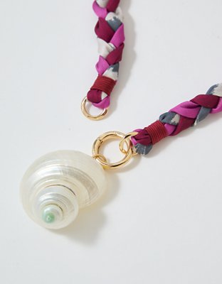 Женское колье Aerie Braided Chord Charm, цвет: Розовый — фото 4