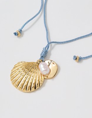 Женское колье Aerie Dainty Cord Charm, цвет: Синий — фото 4