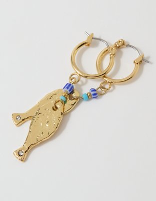 Aerie Hammered Fish Earrings