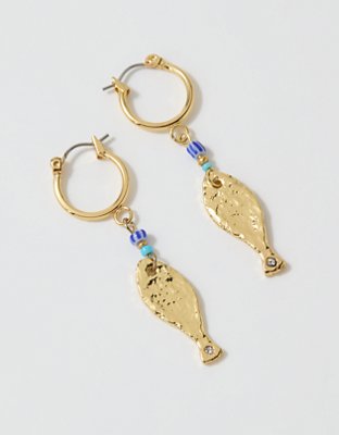 Aerie Hammered Fish Earrings