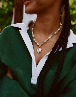 Aerie Chunky Beaded Charm Necklace