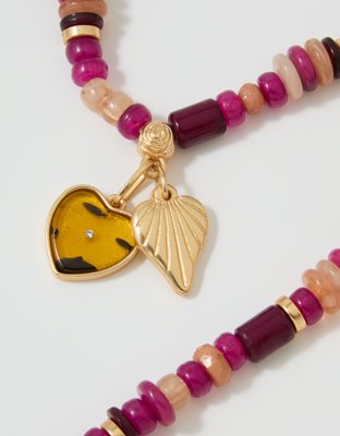 Aerie Chunky Beaded Charm Necklace