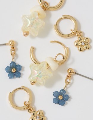 Aerie Flower Charm Earring 3-Pack