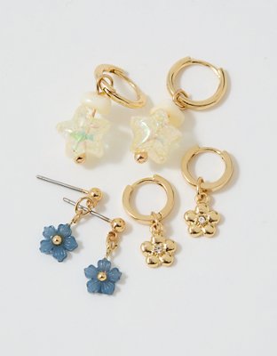 Aerie Flower Charm Earring 3-Pack