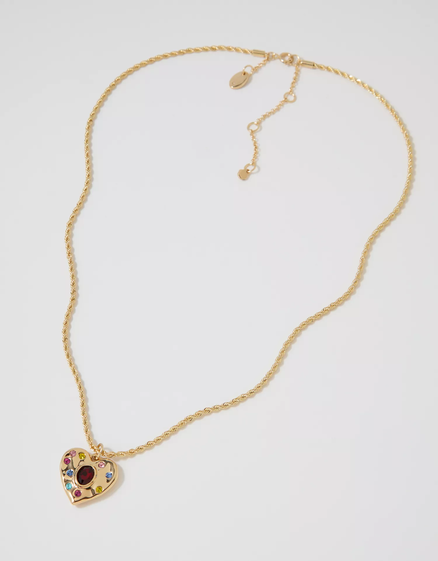 Aerie Rhinestone Heart Necklace