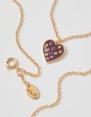 Aerie Enamel Heart Necklace