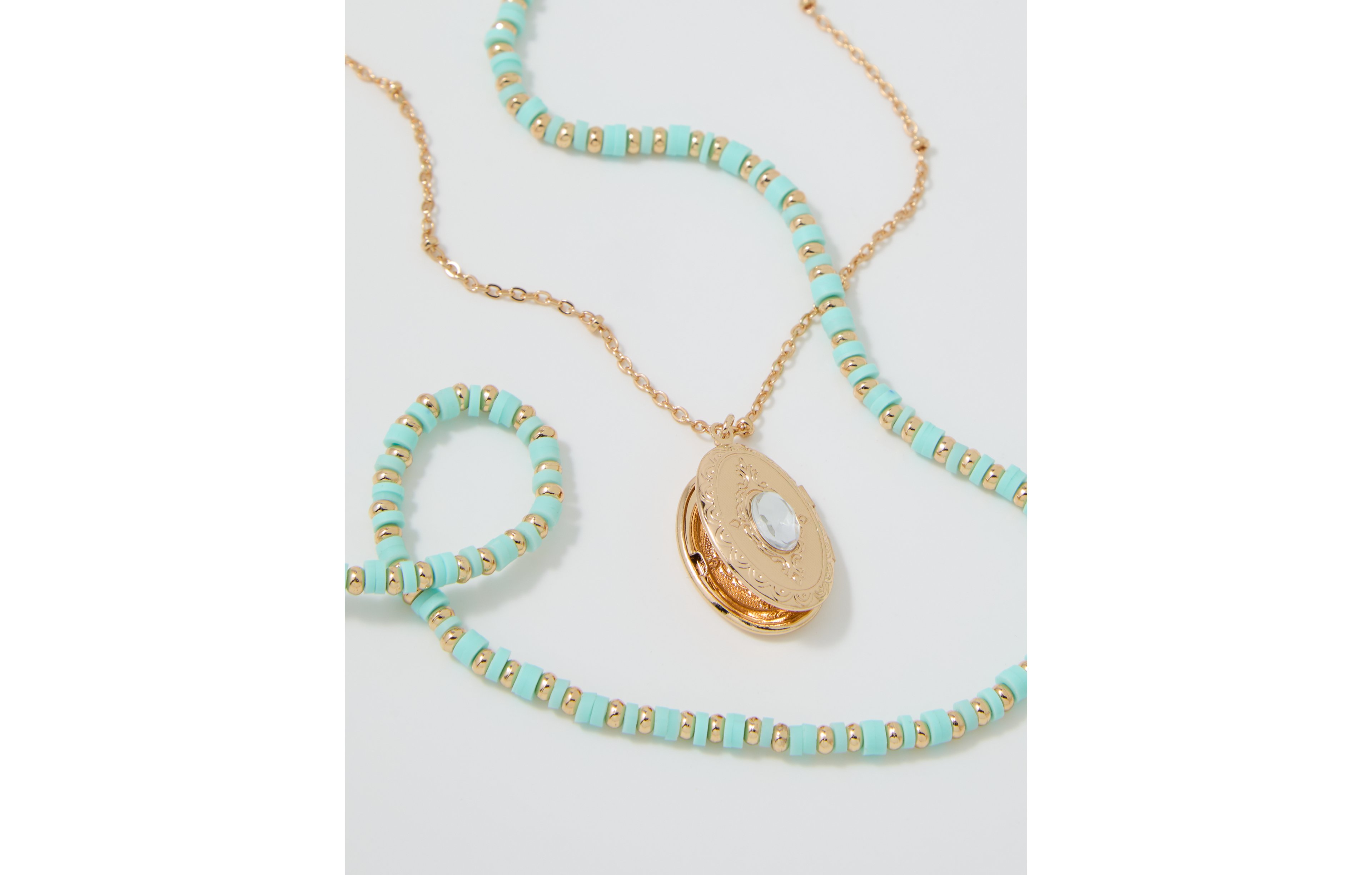 Aerie Oval Gem Locket Necklace Pack
