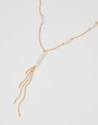 Колье Aerie Pearl Tassel, цвет: Золотой — фото 2