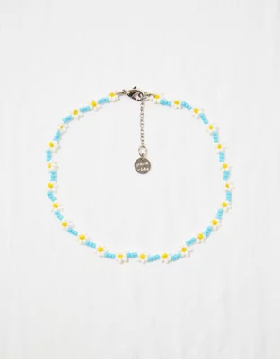 Pura Vida Flower Seed Bead Anklet