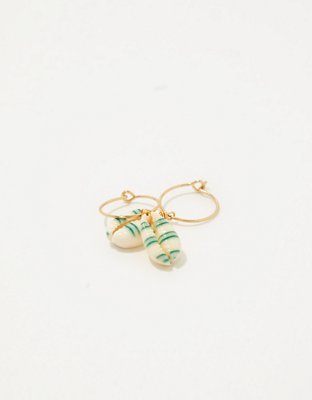 Aerie Shell Huggie Earrings