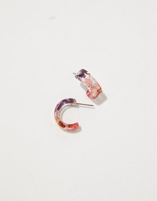 Aerie Resin Mini Hoop Earrings — фото 2