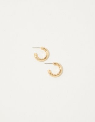 Женские украшения Aerie Mini Hoop Earrings, цвет: Золотой