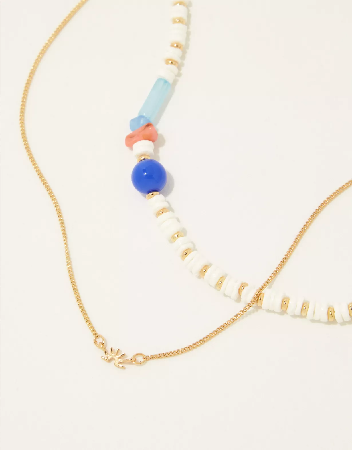 Aerie Glass Bead Shell Necklace