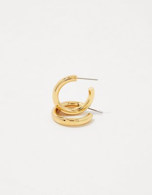 Aerie Demi Fine Chunky Medium Hoop Earrings