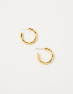 Aerie Demi Fine Chunky Medium Hoop Earrings
