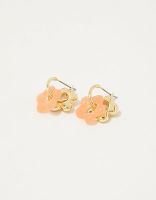 Aerie Resin Double Flower Earrings