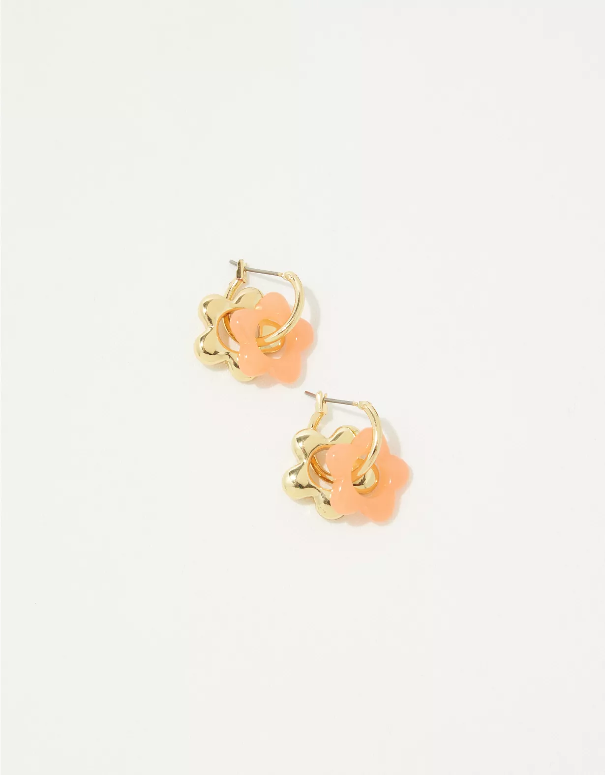 Aerie Resin Double Flower Earrings