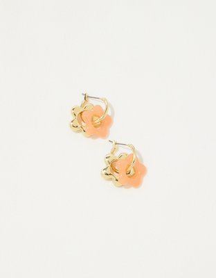Aerie Resin Double Flower Earrings
