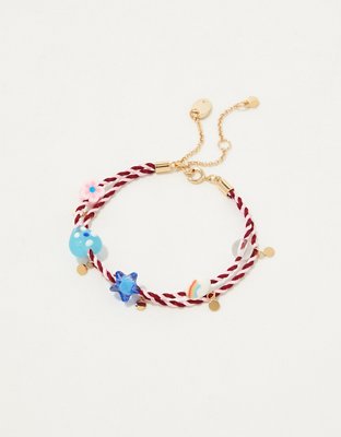 Aerie Happy Charm Cord Bracelet