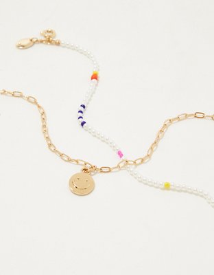 Aerie Smiley® Charm Bracelet 2-Pack