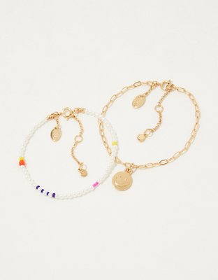 Aerie Smiley® Charm Bracelet 2-Pack