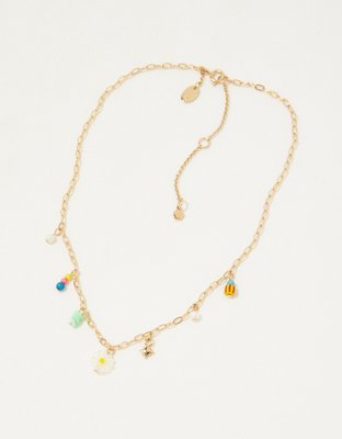 Aerie Gold Beaded Necklace