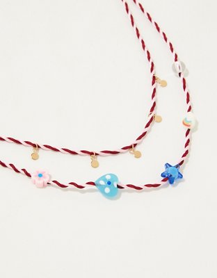 Aerie Happy Charm Cord Necklace