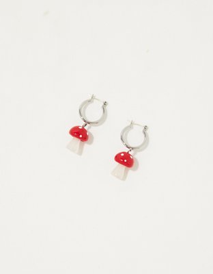 Pura Vida Mushroom Huggie Earrings
