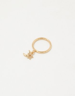 Aerie Sparkle Star Moon Ring