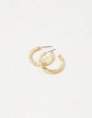 Aerie Textured Simple Hoop Earrings