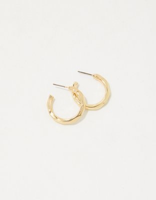 Aerie Textured Simple Hoop Earrings