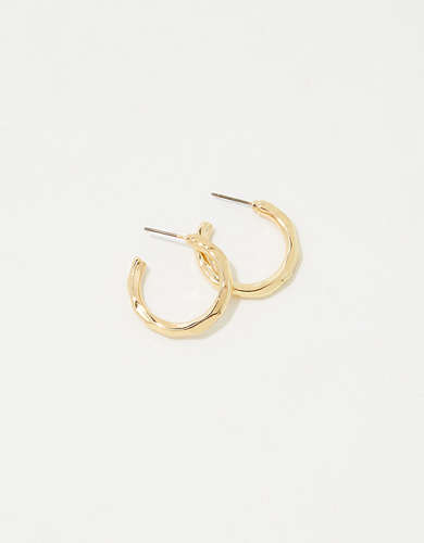 Aerie Textured Simple Hoop Earrings