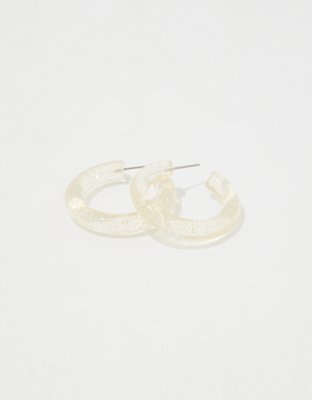 Aerie Shimmer Resin Chunky Hoop Earrings