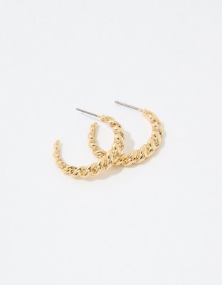 Aerie Mini Croissant Enamel Hoop Earring