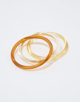 Aerie Neon Clear Hoop Earrings