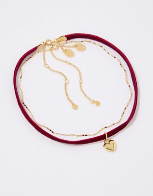 Aerie Velvet Heart Choker Pack